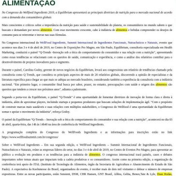 Consumidores atentos à nutrição para uma vida saudável ditam tendências mundiais para a indústria da alimentação – Aditivos & Ingredientes