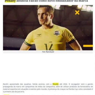Penalty anuncia Falcão como novo embaixador da marca -Portal MakingOf