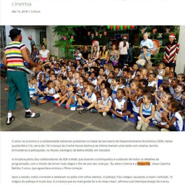 Campanha de Natal da SDE leva 130 crianças de creche para cinema – Farol News