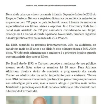 Canais infantis da TV paga ampliam audiência entre o público adulto – Propmark