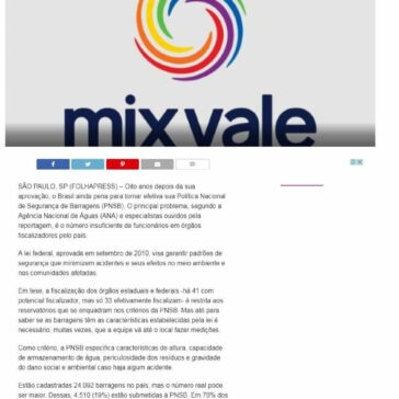 Lei de segurança de barragens patina há 8 anos- Mix Vale