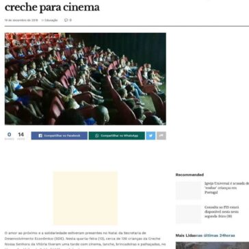 Campanha de Natal da SDE leva 130 crianças de creche para cinema – Subúrbio Online