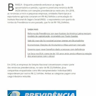 Renúncias previdenciárias vão tirar R$ 54 bi dos cofres do INSS em 2019- MSN Notícias