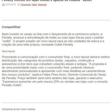 Penalty investe em lojas físicas e aposta no modelo “outlet” -Rede Press