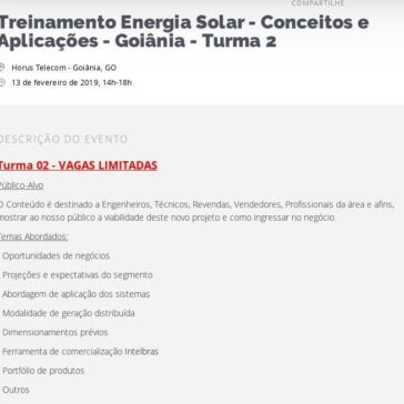 Treinamento Energia Solar – Conceitos e Aplicações -Sympla