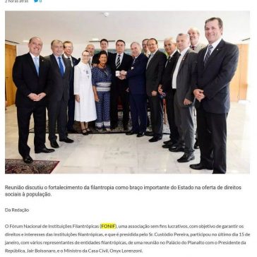 Presidente Bolsonaro recebe em Brasília Associações Filantrópicas -Jornal Mundo Lusiada