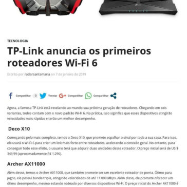 TP-Link anuncia os primeiros roteadores Wi-Fi 6- Radar Santa Maria