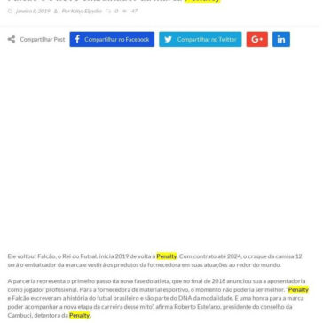 Falcão é o novo embaixador da marca Penalty -Borimbora