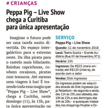 Peppa Pig – Live Show chega a Curitiba para única apresentação – BemParaná