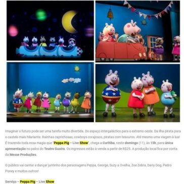Peppa Pig – Live Show chega a Curitiba para única apresentação – Paranashop