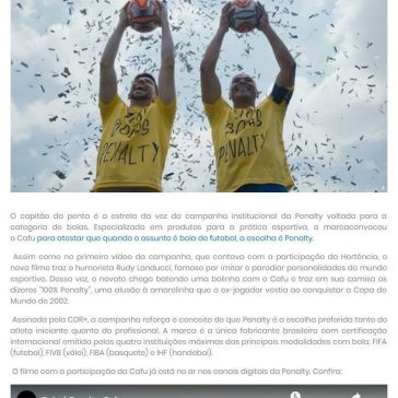 Bola é Penalty: novo vídeo da campanha tem Cafu como estrela- JE Online