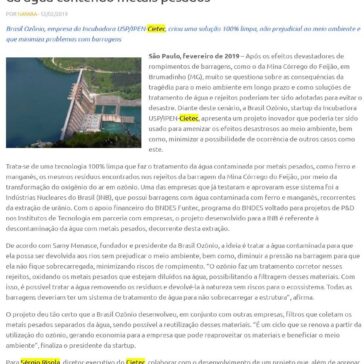 Startup brasileira desenvolve projeto de descontaminação da água contendo metais pesados- Agência USP de Inovação