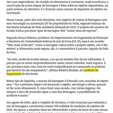Barragens que ruíram em Brumadinho e Mariana tinham modelo ultrapassado- Repórter Diário (On-line)