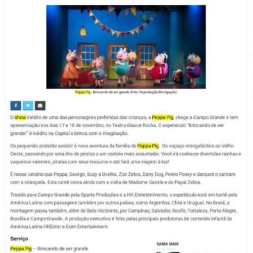 Peppa Pig vem a Campo Grande com show que viaja no mundo da imaginação – MidiaMax