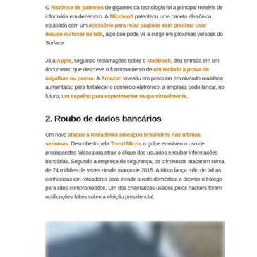Patentes de 2018 e golpe no roteador são os destaques de Informática -Tech tudo