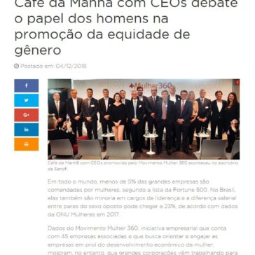 Café da Manhã com CEOs debate o papel dos homens na promoção da equidade de gênero – Movimento Mulher 360