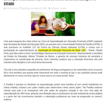 Educação Financeira faz parte de Curso de Especialização no Estado- Blog da Simone Duarte