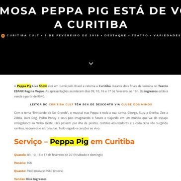 A famosa Peppa Pig está de volta a Curitiba – Curitiba Cult