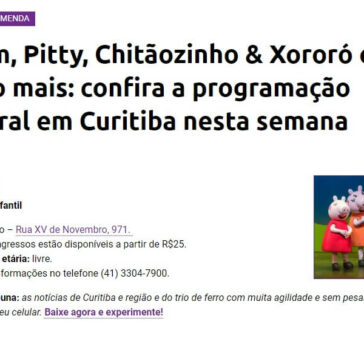 Melim, Pitty, Chitãozinho & Xororó e muito mais: confira a programação cultural em Curitiba nesta semana – Tribuna do Paraná