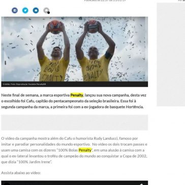 Penalty lança nova campanha com o ex-jogador da seleção Cafu -Torcedores.com