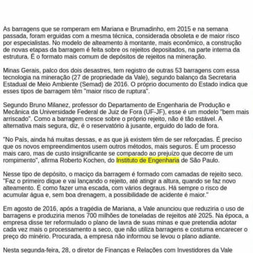 Barragens que ruíram em Brumadinho e Mariana tinham modelo ultrapassado -Guarulhos Web