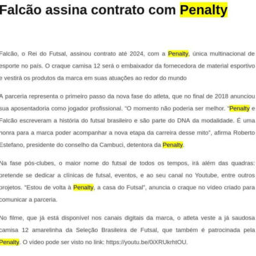 Falcão assina contrato com Penalty- Mais Influente