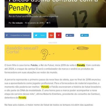 Falcão assina contrato com a Penalty- Abc da Comunicação