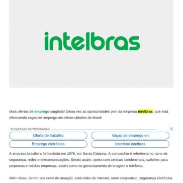 Intelbras oferece oportunidades de emprego em vários estados – Replicário