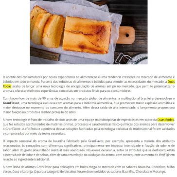 Duas Rodas lança tecnologia exclusiva de encapsulação que potencializa aromas em pó – Guia GPHR