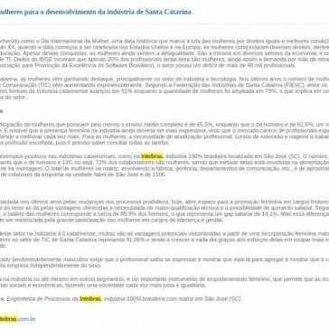 A importância das mulheres para o desenvolvimento da indústria de Santa Catarina -Agência o Globo