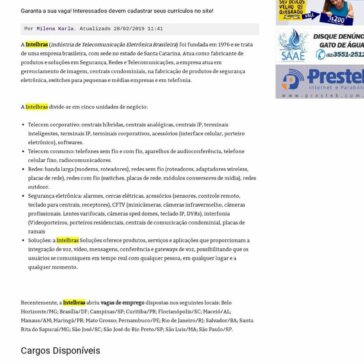 Intelbras abre vagas de emprego em diversos estados! -Boa Informação