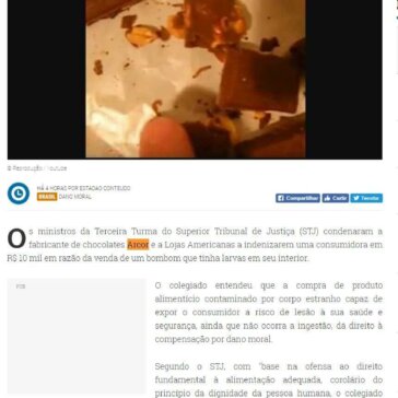 STJ manda indenizar mulher em R$ 10 mil por bombom com larvas – Notícias ao Minuto
