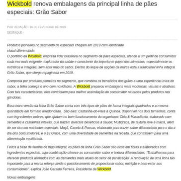 Wickbold renova embalagens da principal linha de pães especiais: Grão Sabor – Revista IT