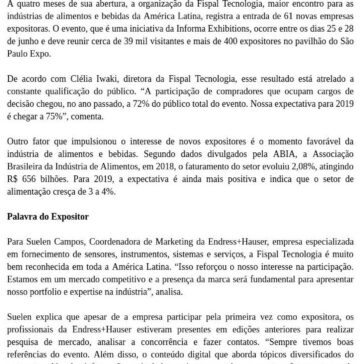 Fispal Tecnologia 2019 Já conta com Mais de 60 novos expositores – Revista Indústria de Bebidas
