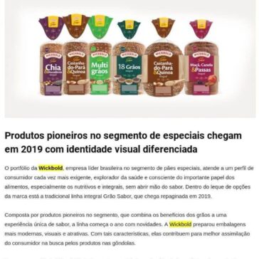 Wickbold renova embalagens da principal linha de pães especiais: Grão Sabor – Food Service News