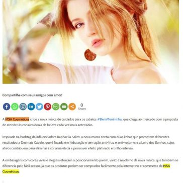 #BemMenininha vira marca de cosméticos para cabelos – Vila Nova Conceição SP