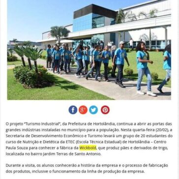 Projeto “Turismo Industrial” leva alunos da ETEC para conhecer a Wickbold – Portal Hortolândia