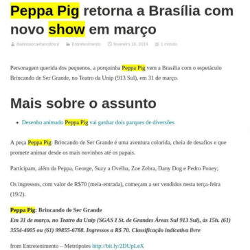 Peppa Pig retorna a Brasília com novo show em março – Diario de São Caetano do Sul