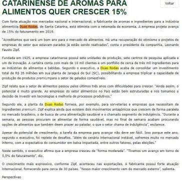 CATARINENSE DE AROMAS PARA ALIMENTOS QUER CRESCER 15% – Aditivos & Ingredientes