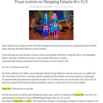 Peças teatrais no Shopping Estação 16 e 17/2 – Mãe Mamãe
