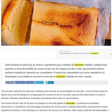 Nova linha de aromas GranFlavor para aplicações em bolos – Panificacion Latam New