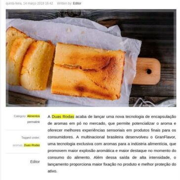 Duas Rodas lança tecnologia de aromas em pó – Food Innovation