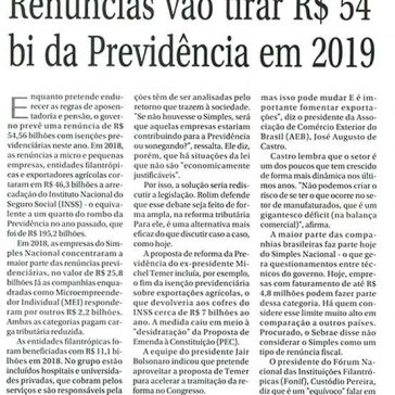 Renúncias vão tirar R$ 54 bi da Previdência em 2019- Diário do Acionista