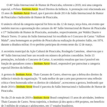 SALÃO INTERNACIONAL DE HUMOR DE PIRACICABA DE 2019 TEM PRÊMIO ESPECIAL – Portal Mariliense