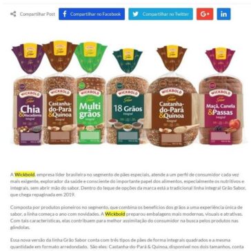 Wickbold renova principal linha de pães especiais: Grão Sabor – Borimbora