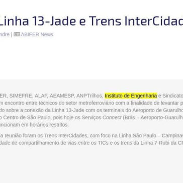 Reunião Linha 13-Jade e Trens InterCidades -ABIFER