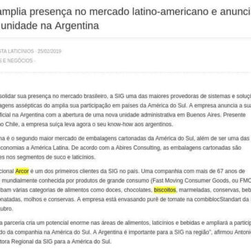SIG amplia presença no mercado latino-americano e anuncia nova unidade na Argentina – Revista Laticínios