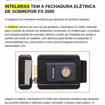 INTELBRAS TEM A FECHADURA ELÉTRICA DE SOBREPOR FX 2000- Home Center View