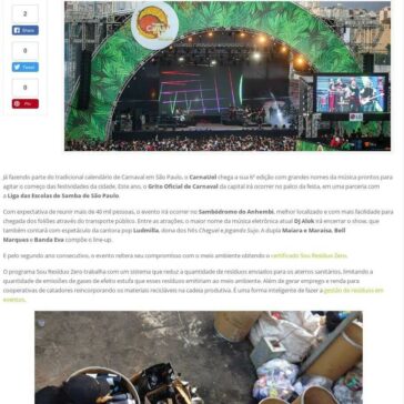 Carnauol 2019 é mais um evento Sou Resíduo Zero -Sou Reziduo Zero