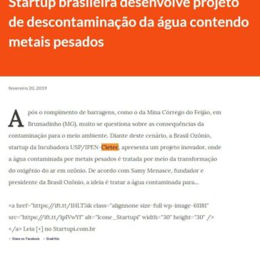 Startup brasileira desenvolve projeto de descontaminação da água contendo metais pesados- Carreira Empreendedor